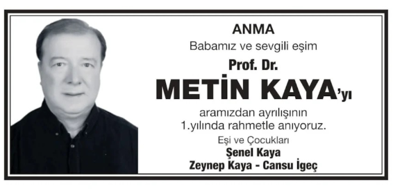 Metin Kaya – Hürriyet anma ilanı (27 Eylül 2025)