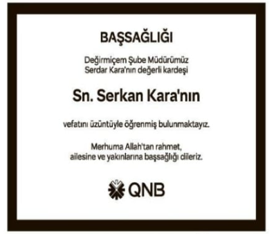 Serkan Kara – Hürriyet cenaze ilanı (19 Eylül 2025)