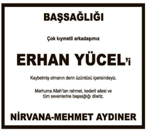 Erhan Yücel – Hürriyet başsağlığı ilanı (8 Ekim 2025)