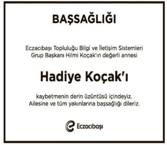 Hadiye Koçak – Hürriyet başsağlığı ilanı (10 Kasım 2025)