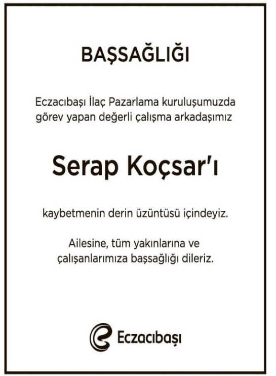 Serap Koçsar – Hürriyet vefat ilanı (10 Kasım 2025)