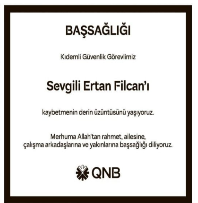 Ertan Filcan – Hürriyet başsağlığı ilanı (3 Ocak 2026)