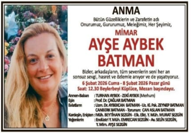 Ayşe Aybek Batman – Hürriyet anma ilanı (4 Şubat 2026)