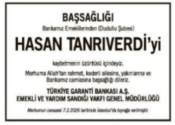 Hasan Tanrıverdi – Hürriyet başsağlığı ilanı (13 Şubat 2026)